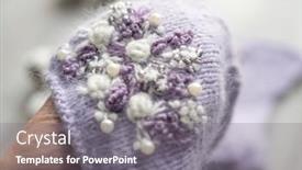  Presentation with knitted clothes - PPT theme with knitted-newborn-baby-clothes-composed background and a gray colored foreground