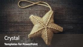  Presentation with christmas tree - PPT layouts having knitted star for christmas tree background and a tawny brown colored foreground