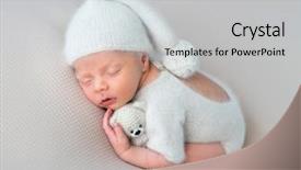  Presentation with knitted knitting needle - PPT layouts consisting of knitted suit with toy sweet background and a light gray colored foreground