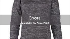  Presentation with knitted knitting needle - PPT theme featuring knitted winter sweater isolated on a white background background and a dark gray colored foreground