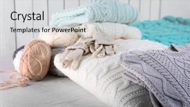  Presentation with knitted clothes - Beautiful PPT layouts featuring knitted wool plaid and clothes backdrop and a lemonade colored foreground