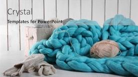  Presentation with knitted clothes - PPT theme having knitted wool plaid and clothes background and a light gray colored foreground