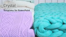  Presentation with knitted clothes - Colorful presentation theme enhanced with knitted wool plaid and clothes backdrop and a light blue colored foreground