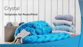  Presentation with knitted clothes - Cool new slide deck with knitted wool plaid and clothes backdrop and a white colored foreground