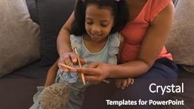  Presentation with african american grandmother - Beautiful slides featuring knittes - close-up of an african american backdrop and a  colored foreground