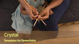  Presentation with african american grandmother - Cool new PPT theme with knittes - high angle view of african backdrop and a  colored foreground