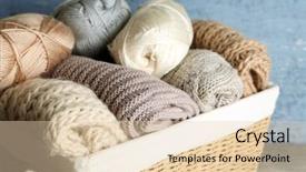  Presentation with yarn - Audience pleasing PPT layouts consisting of knitting clothes and yarn in basket on wooden background backdrop and a lemonade colored foreground