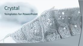  Presentation with needles - Audience pleasing presentation design consisting of knitting-needles-with-unfinished-sweater backdrop and a sky blue colored foreground