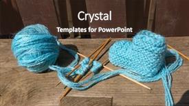  Presentation with knitting - Audience pleasing presentation theme consisting of socks of blue wool backdrop and a wine colored foreground