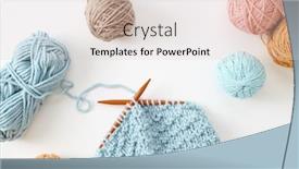  Presentation with knitting - PPT theme having knitting-project-in-progress background and a lemonade colored foreground
