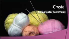 Presentation with knitting - Colorful PPT layouts enhanced with knitting tools backdrop and a black colored foreground