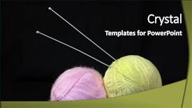 Presentation with knitting - Slides having knitting tools background and a black colored foreground