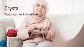  Presentation with knitting - Beautiful slide set featuring knitting with colorful knitting lace backdrop and a lemonade colored foreground