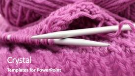  Presentation with knitting - Beautiful slide set featuring knitting with spokes close up backdrop and a coral colored foreground