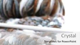  Presentation with knitting - Amazing presentation design having knitting with spokes isolated on white backdrop and a white colored foreground