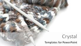  Presentation with knitting - Presentation design enhanced with knitting with spokes isolated on white background and a white colored foreground