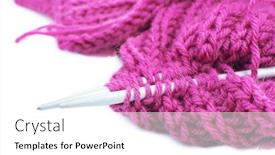  Presentation with knitting - PPT theme having knitting with spokes isolated on white background and a white colored foreground