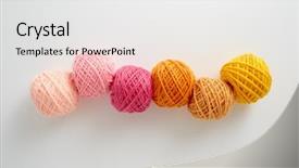  Presentation with wool - Amazing presentation design having knitting yarn balls in pink backdrop and a white colored foreground
