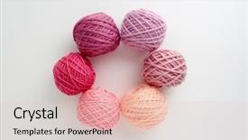  Presentation with yarn - Presentation theme featuring knitting yarn balls in pink background and a lemonade colored foreground