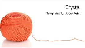  Presentation with yarn - PPT theme consisting of knitting yarn isolated on white background and a white colored foreground