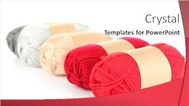  Presentation with yarn - Colorful theme enhanced with knitting yarn isolated on white backdrop and a white colored foreground