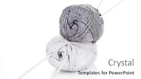  Presentation with needles - Amazing presentation having knitting yarn with knitting needles isolated on white backdrop and a white colored foreground