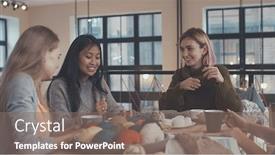  Presentation with knitting - Slide set featuring knitting-young-girls-in-studio background and a gray colored foreground