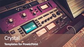  Presentation with recording studio - PPT theme featuring knobs at boutique recording studio background and a coral colored foreground