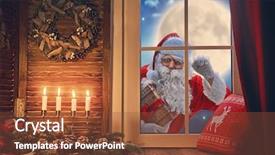  Presentation with merru christmas - PPT layouts consisting of knock - merry christmas santa claus is background and a tawny brown colored foreground