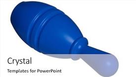  Presentation with bowling - Theme with knock challenge tournament - single plastic skittle of toy background and a white colored foreground