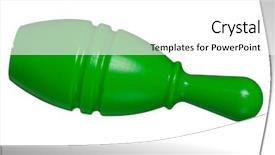  Presentation with plastic bales at the waste - PPT theme with knock challenge tournament - single plastic skittle of toy background and a white colored foreground