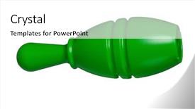  Presentation with plastic twines - Presentation featuring knock challenge tournament - single plastic skittle of toy background and a white colored foreground