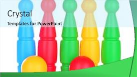  Presentation with plastic granules on extruder - Colorful presentation design enhanced with knock tournament - colorful plastic skittles of toy backdrop and a  colored foreground