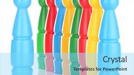  Presentation with plastic manufacturers - Audience pleasing slide set consisting of knock tournament - colorful plastic skittles of toy backdrop and a  colored foreground