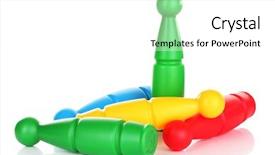  Presentation with plastic pyrolysis - Presentation theme consisting of knock tournament - colorful plastic skittles of toy background and a  colored foreground