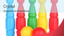  Presentation with plastic in chemistry - PPT theme enhanced with knock tournament - colorful plastic skittles of toy background and a  colored foreground