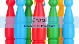  Presentation with bowling - Audience pleasing slide deck consisting of knock tournament - colorful plastic skittles of toy backdrop and a cyan colored foreground