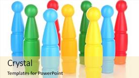  Presentation with bowling - Beautiful presentation design featuring knock tournament - colorful plastic skittles of toy backdrop and a  colored foreground
