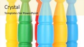  Presentation with plastic in chemistry - Amazing presentation theme having knock tournament - colorful plastic skittles of toy backdrop and a yellow colored foreground