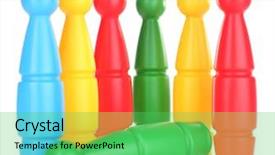  Presentation with plastic from waste - PPT theme featuring knock tournament - colorful plastic skittles of toy background and a  colored foreground