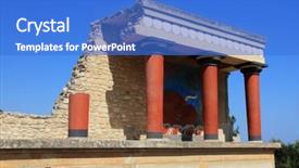  Presentation with civilization - PPT theme enhanced with centre of the minoan civilization background and a cobalt blue colored foreground