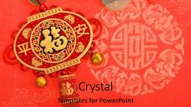  Presentation with chinese new year - Audience pleasing PPT theme consisting of knot for chinese new year backdrop and a red colored foreground