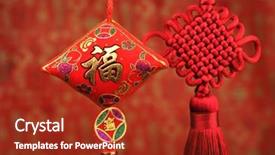  Presentation with chinese new year - Slide deck enhanced with knot for chinese new year background and a tawny brown colored foreground