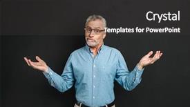  Presentation with black hands - Cool new PPT layouts with know - image of intelligent gentleman 50s backdrop and a dark gray colored foreground