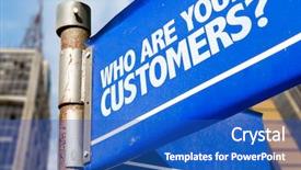  Presentation with customers - Colorful presentation enhanced with know client - who are your customers written backdrop and a teal colored foreground