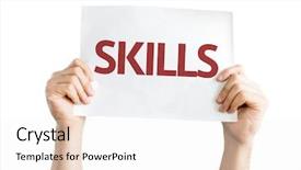  Presentation with skills - Colorful PPT layouts enhanced with know employees - skills card isolated on white backdrop and a white colored foreground