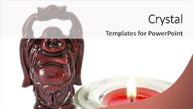  Presentation with buddha - Colorful PPT layouts enhanced with know god - buddha statue and a candle backdrop and a white colored foreground