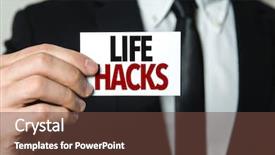 Presentation with life - Slide set consisting of know individual - life hacks background and a tawny brown colored foreground