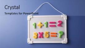  Presentation with displaying - Theme with know numbers - white board displaying a mathematical background and a light blue colored foreground