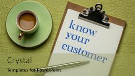  Presentation with public - Beautiful PPT theme featuring know-your-customer-handwriting backdrop and a yellow colored foreground